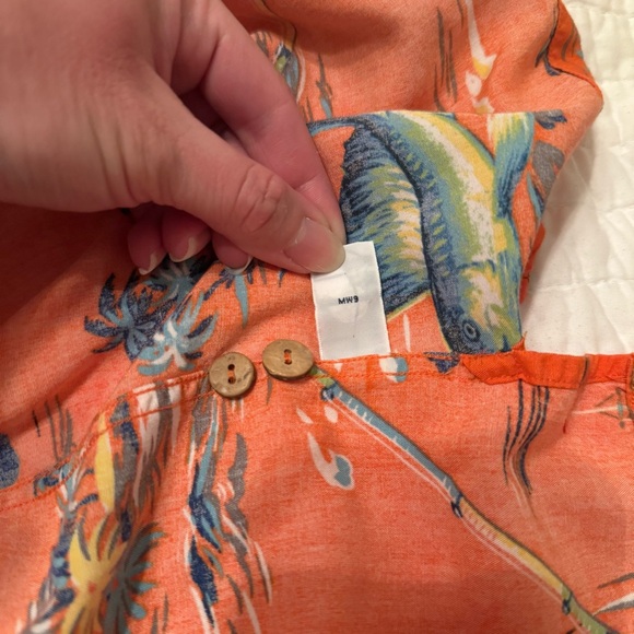 Polo Ralph Lauren Orange Swordfish Tropical Coastal Button Down Shirt Size Large - Picture 4 of 14